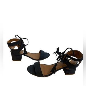 Report Block Heel Lace Up Sandals Size 8 Blue